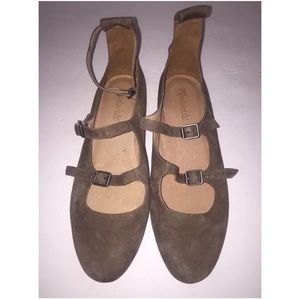 Madewell The Julie Mary Jane Flats Brown Suede 8.5